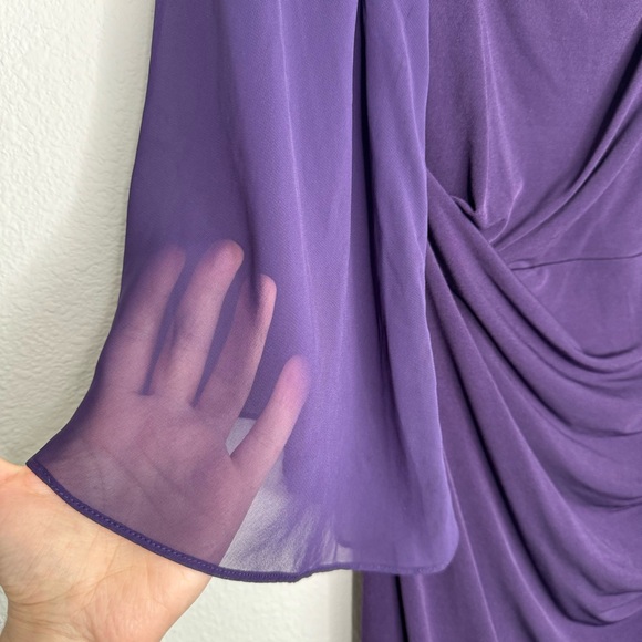 Deep purple long sleeve mother of the bride dress - Picture 4 of 6